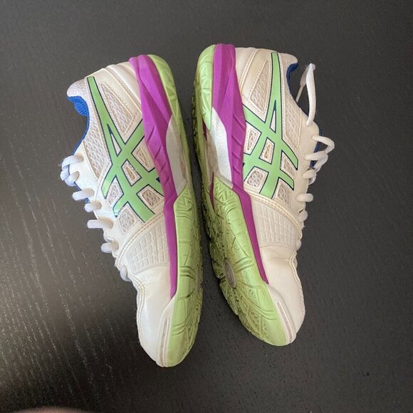 Asics Gel-Blade 5 Women's Court Shoes, White/Pistachio/Grape/Size 6.5 - Picture 3 of 13